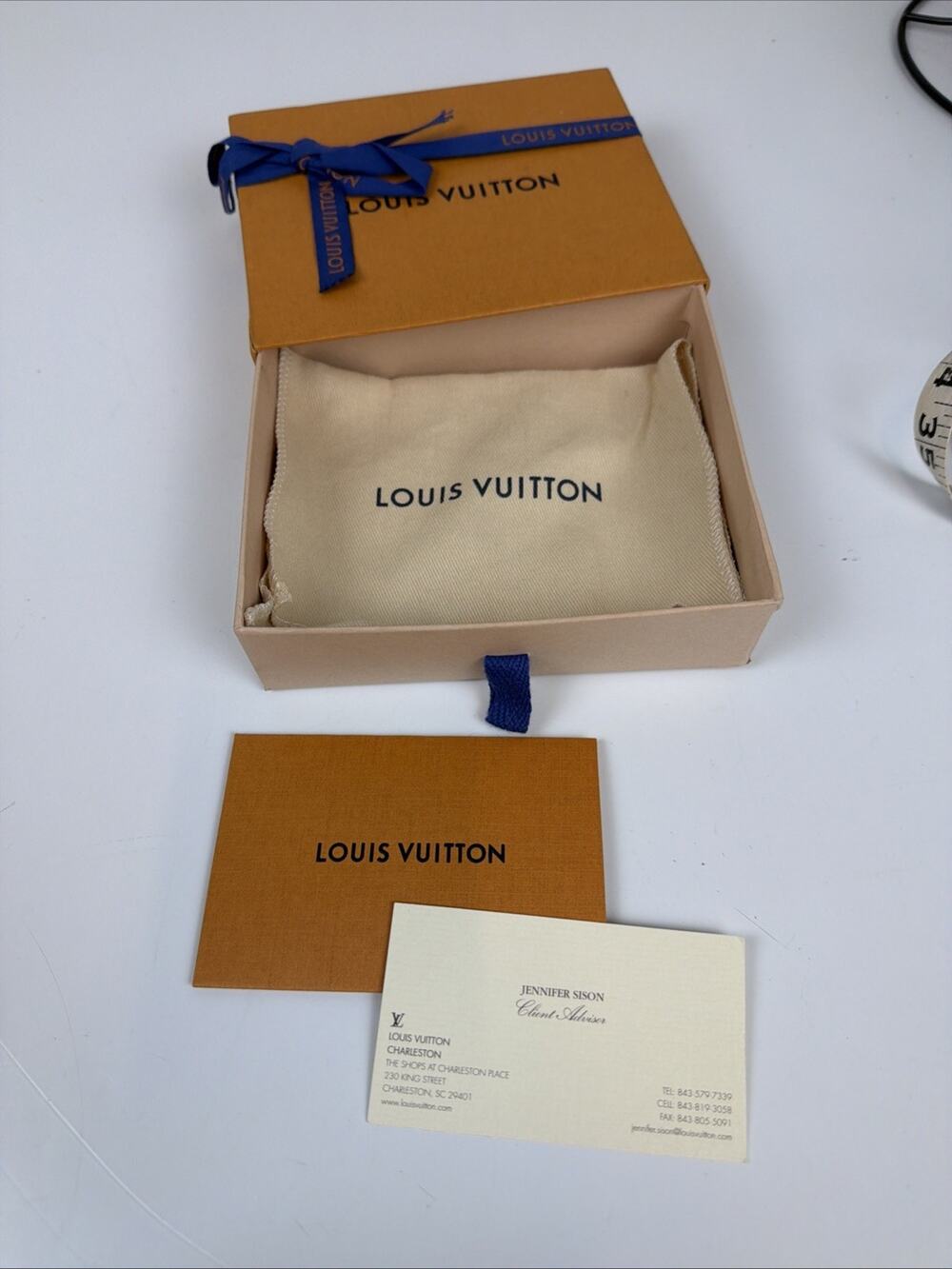 Louis Vuitton Empty Gift Box, Dust Bag And Card Sleeve And Client Advisors Card